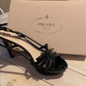 Prada Black Bow Heels